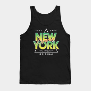 New York Denim Branding Typography Tank Top